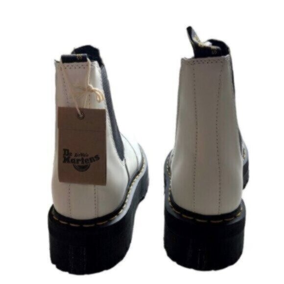 NEW Dr Martens Unisex White 2976 Quad Platform Chelsea Combat Boots 10 W /9 M - Picture 7 of 10